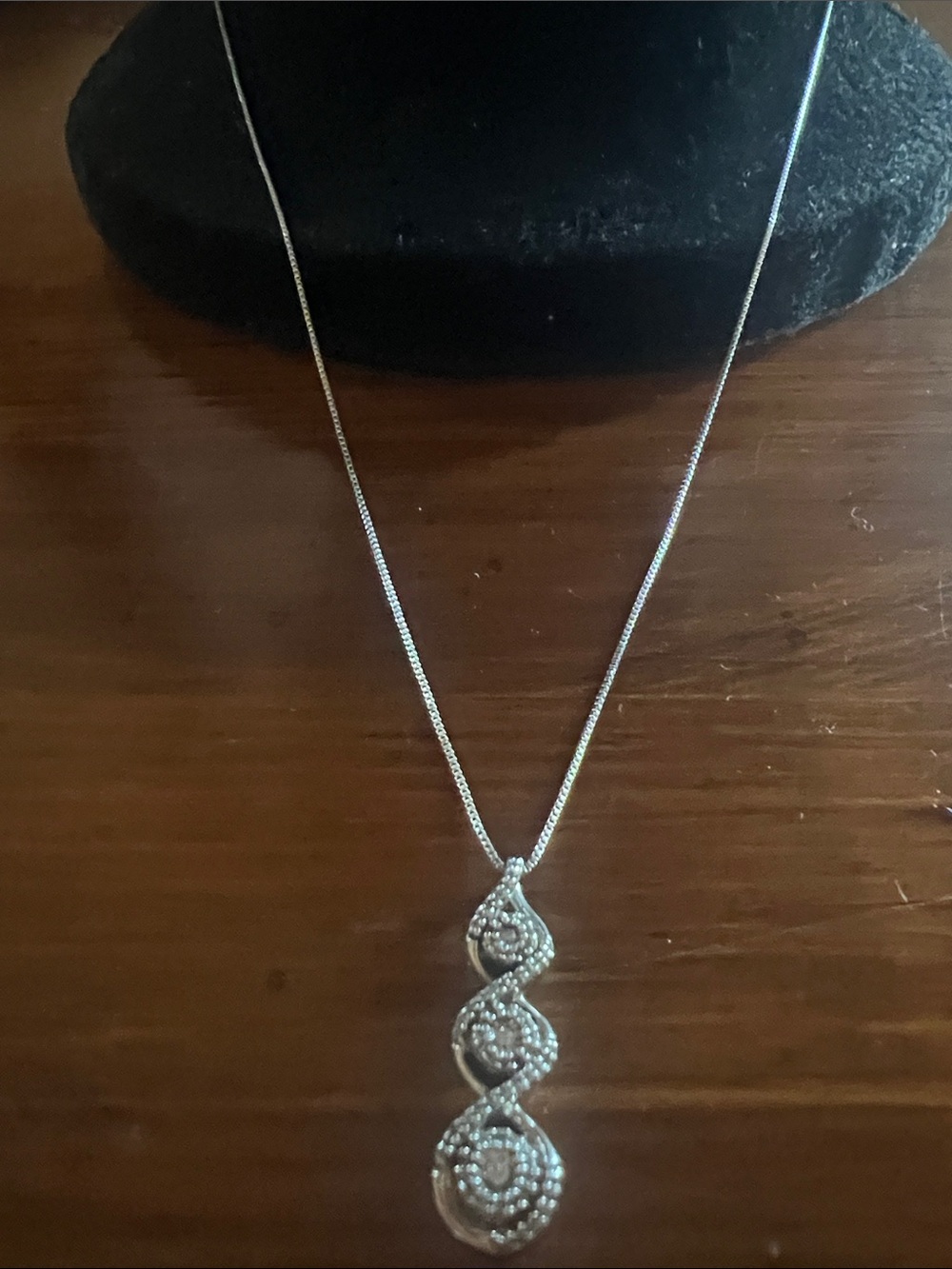 Silver Triple Swirl Pendant Necklace - Women's Jewelry